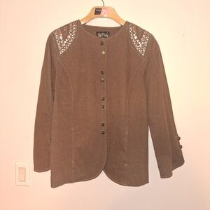 Bob Mackie Wearable Art Jacket Blazer Medium Lagenlook Layering Cowgirl Western